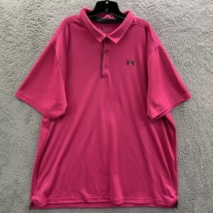 UNDER ARMOUR Polo Shirt Mens Size 4XLT Pink Golf